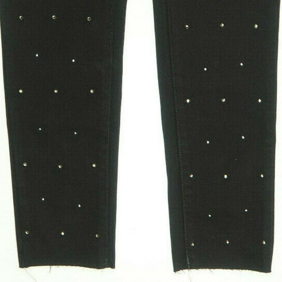 Levis 711 Skinny Black Studded Raw Hem Ankle Jeans - Picture 6 of 6